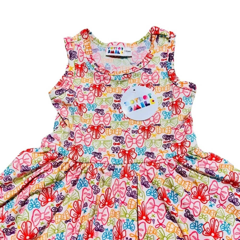 Dot Dot Smile Baby Girl 12/24M Tank Dress‎ Rainbow Bow Full Circle Skirt NWT NEW
